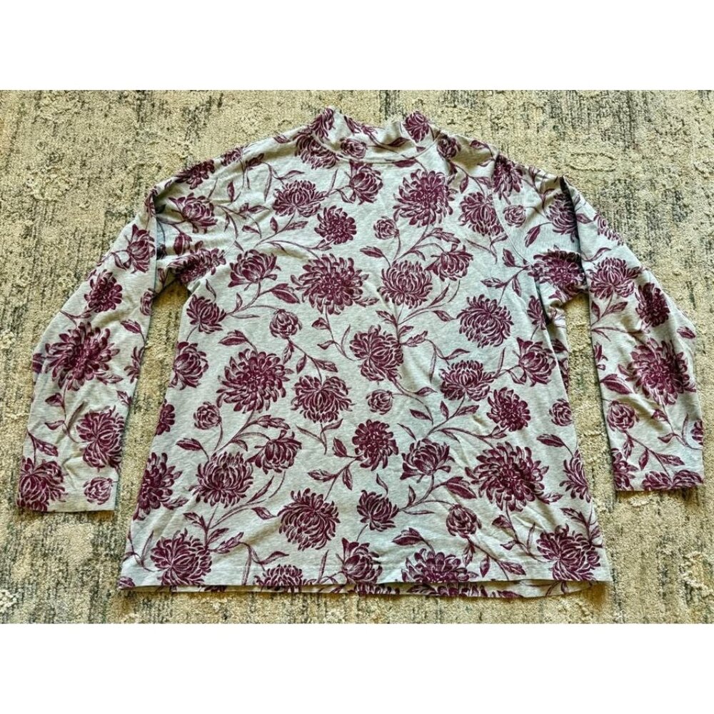 Croft & Barrow Women’s Top Size 2X Grey Floral